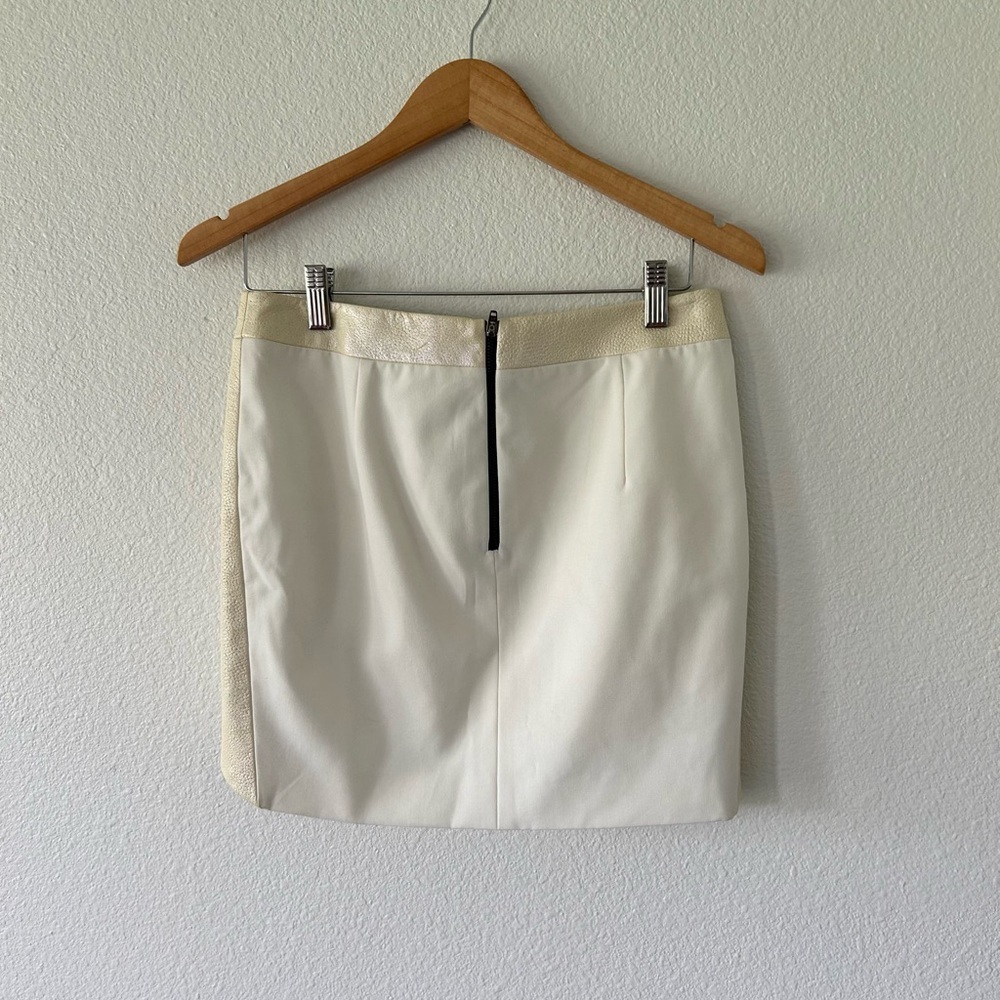 Michelle Mason Two Toned Metallic Lambskin Mini Skirt - Picture 4 of 6